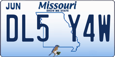 MO license plate DL5Y4W