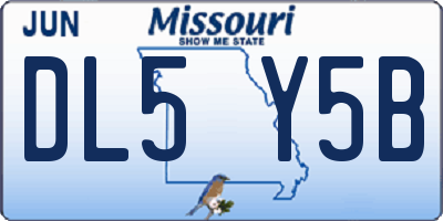 MO license plate DL5Y5B