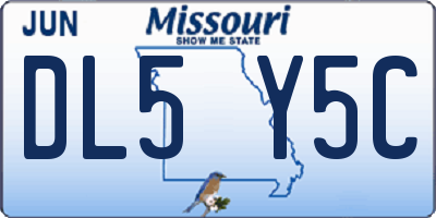 MO license plate DL5Y5C