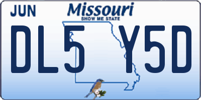 MO license plate DL5Y5D