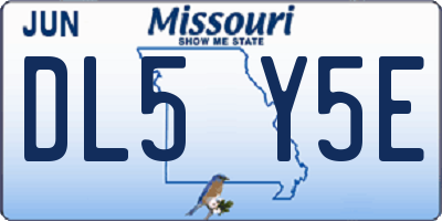 MO license plate DL5Y5E