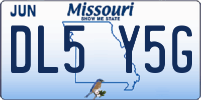 MO license plate DL5Y5G