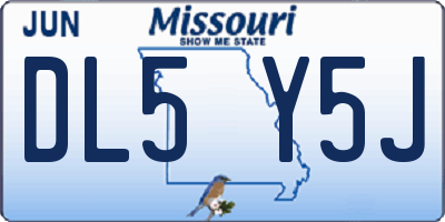 MO license plate DL5Y5J