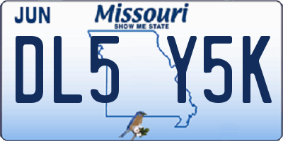 MO license plate DL5Y5K
