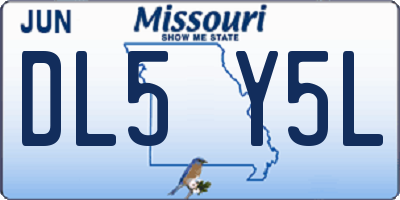 MO license plate DL5Y5L