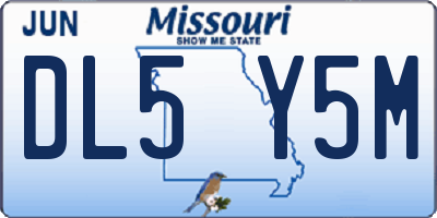 MO license plate DL5Y5M