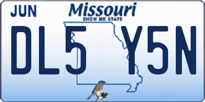 MO license plate DL5Y5N