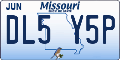 MO license plate DL5Y5P