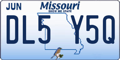 MO license plate DL5Y5Q