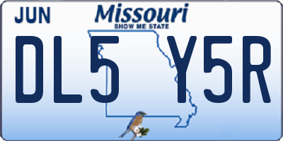 MO license plate DL5Y5R