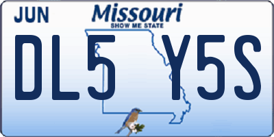 MO license plate DL5Y5S