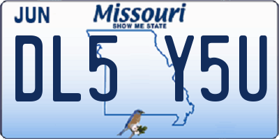 MO license plate DL5Y5U