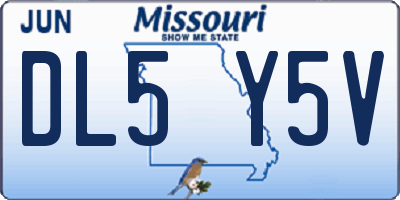 MO license plate DL5Y5V