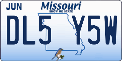 MO license plate DL5Y5W