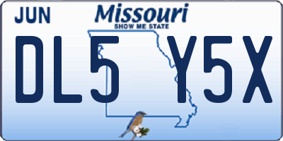 MO license plate DL5Y5X