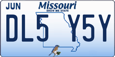 MO license plate DL5Y5Y