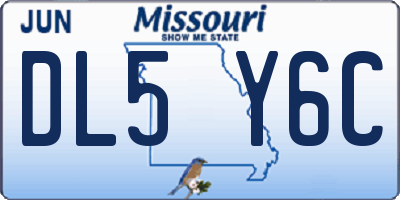 MO license plate DL5Y6C