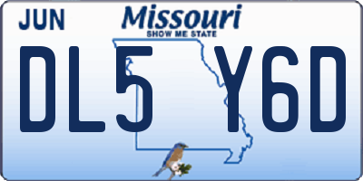 MO license plate DL5Y6D
