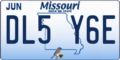 MO license plate DL5Y6E