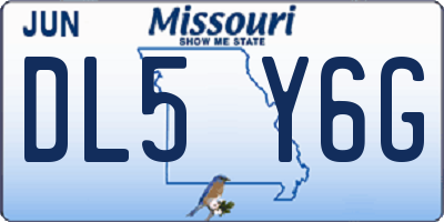 MO license plate DL5Y6G
