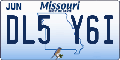 MO license plate DL5Y6I