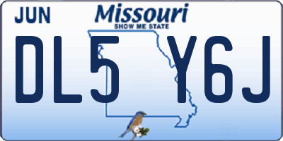 MO license plate DL5Y6J