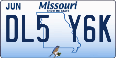 MO license plate DL5Y6K