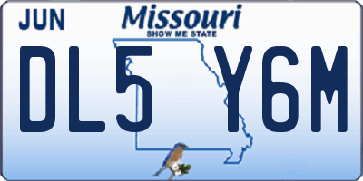 MO license plate DL5Y6M