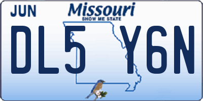 MO license plate DL5Y6N
