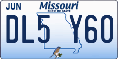 MO license plate DL5Y6O