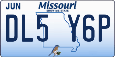 MO license plate DL5Y6P