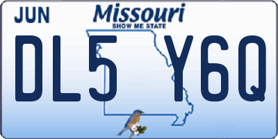 MO license plate DL5Y6Q
