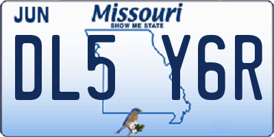 MO license plate DL5Y6R
