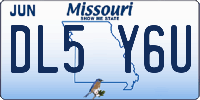 MO license plate DL5Y6U