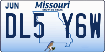MO license plate DL5Y6W