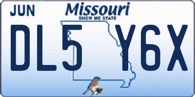 MO license plate DL5Y6X