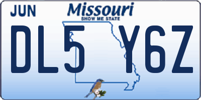MO license plate DL5Y6Z
