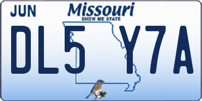 MO license plate DL5Y7A