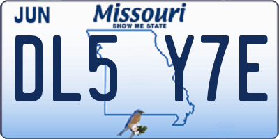 MO license plate DL5Y7E