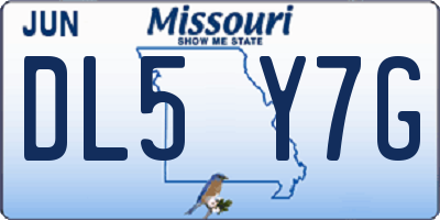 MO license plate DL5Y7G