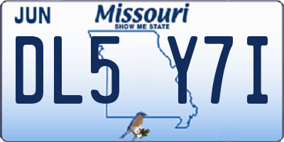MO license plate DL5Y7I