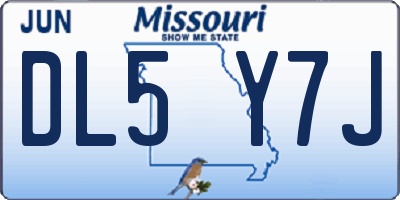MO license plate DL5Y7J
