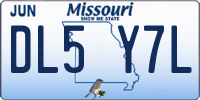 MO license plate DL5Y7L