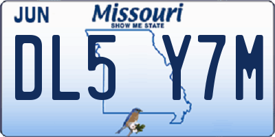 MO license plate DL5Y7M