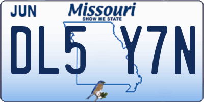 MO license plate DL5Y7N