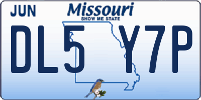 MO license plate DL5Y7P
