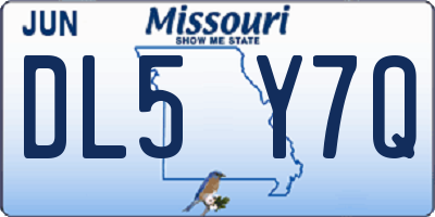 MO license plate DL5Y7Q