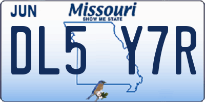 MO license plate DL5Y7R