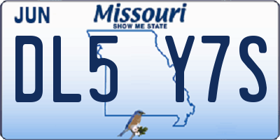 MO license plate DL5Y7S