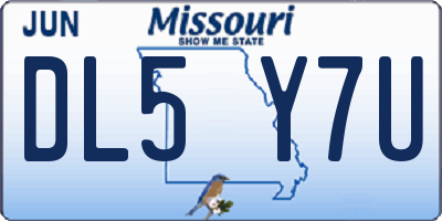 MO license plate DL5Y7U